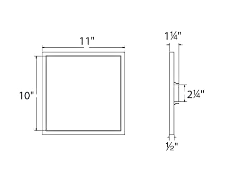 WAC FM-11SQ Square 11" 20W LED Functional Ceiling/Wall Light