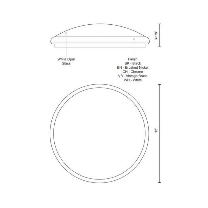 Kuzco FM1512 Malta 12" Wide LED Flush Mount