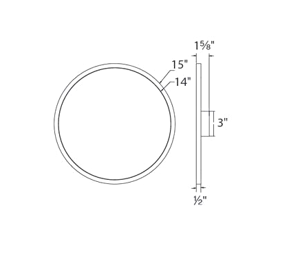 WAC FM-15RN Round 15" 28W LED Functional Ceiling/Wall Light