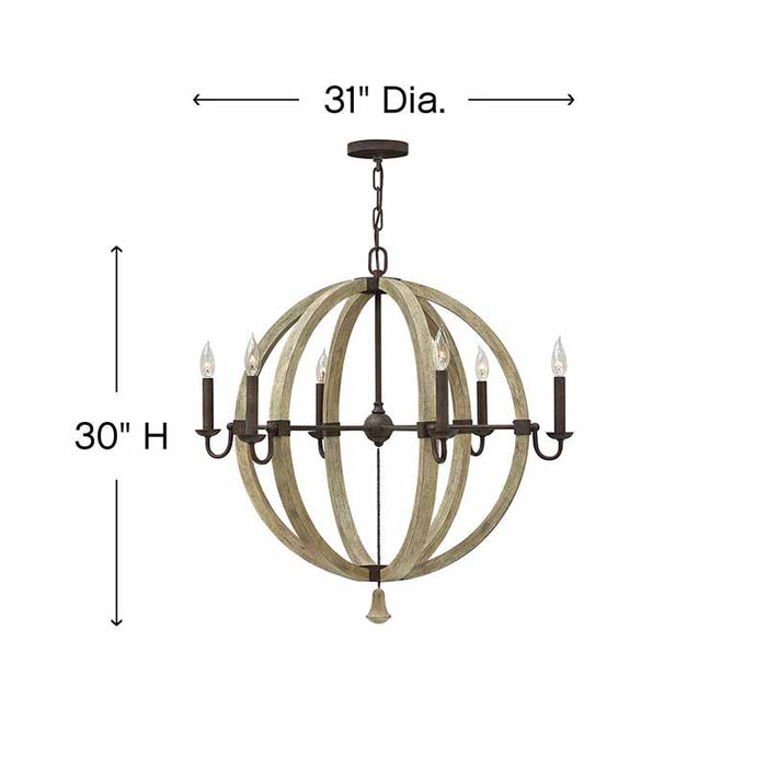 Fredrick Ramond FR40566 Middlefield 6-lt 31" LED Chandelier