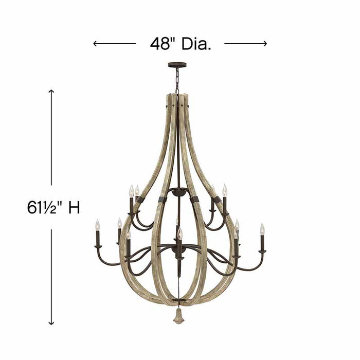 Fredrick Ramond FR40579 Middlefield 12-lt 48" LED Chandelier
