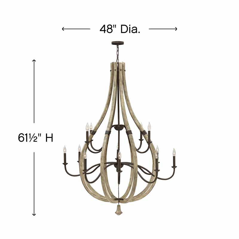 Fredrick Ramond FR40579 Middlefield 12-lt 48" LED Chandelier