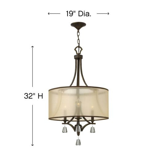 Fredrick Ramond FR45606 Mime 3-lt 19" Chandelier - LBC Lighting