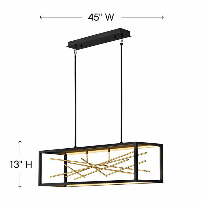 Fredrick Ramond FR46406 Styx 1-lt 45" LED Linear Chandelier