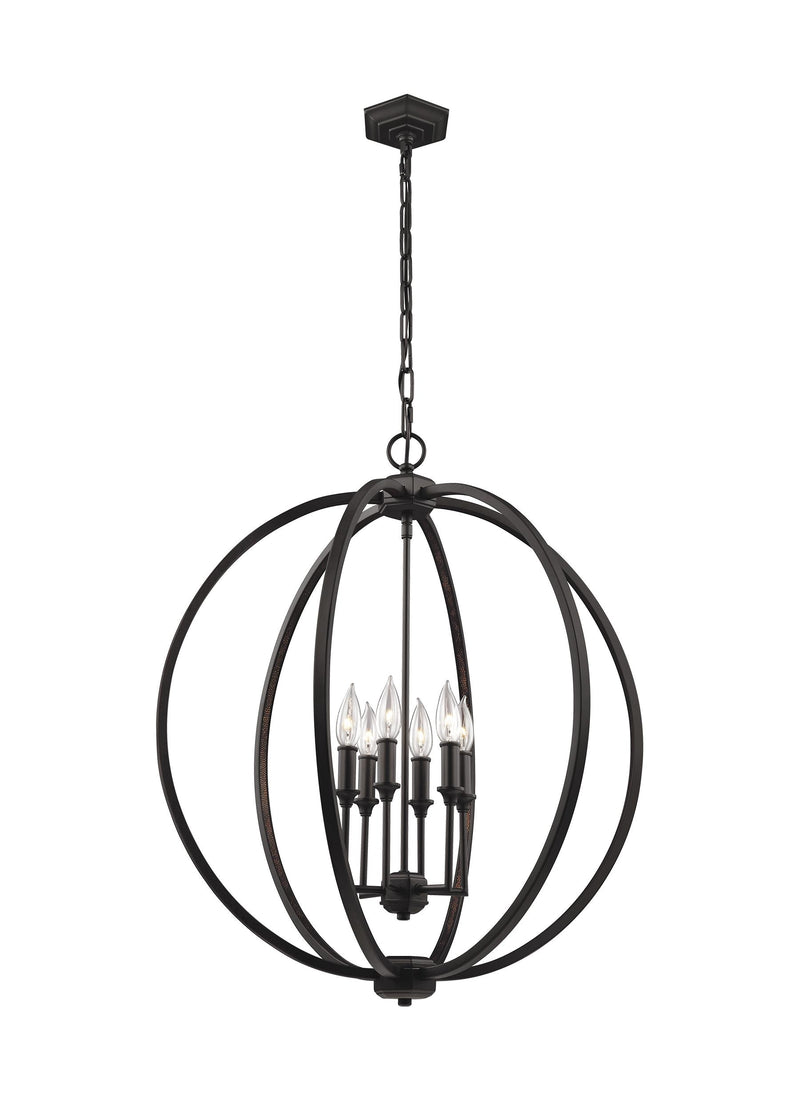 Feiss F3061 Corinne 6-lt Globe Large Pendant