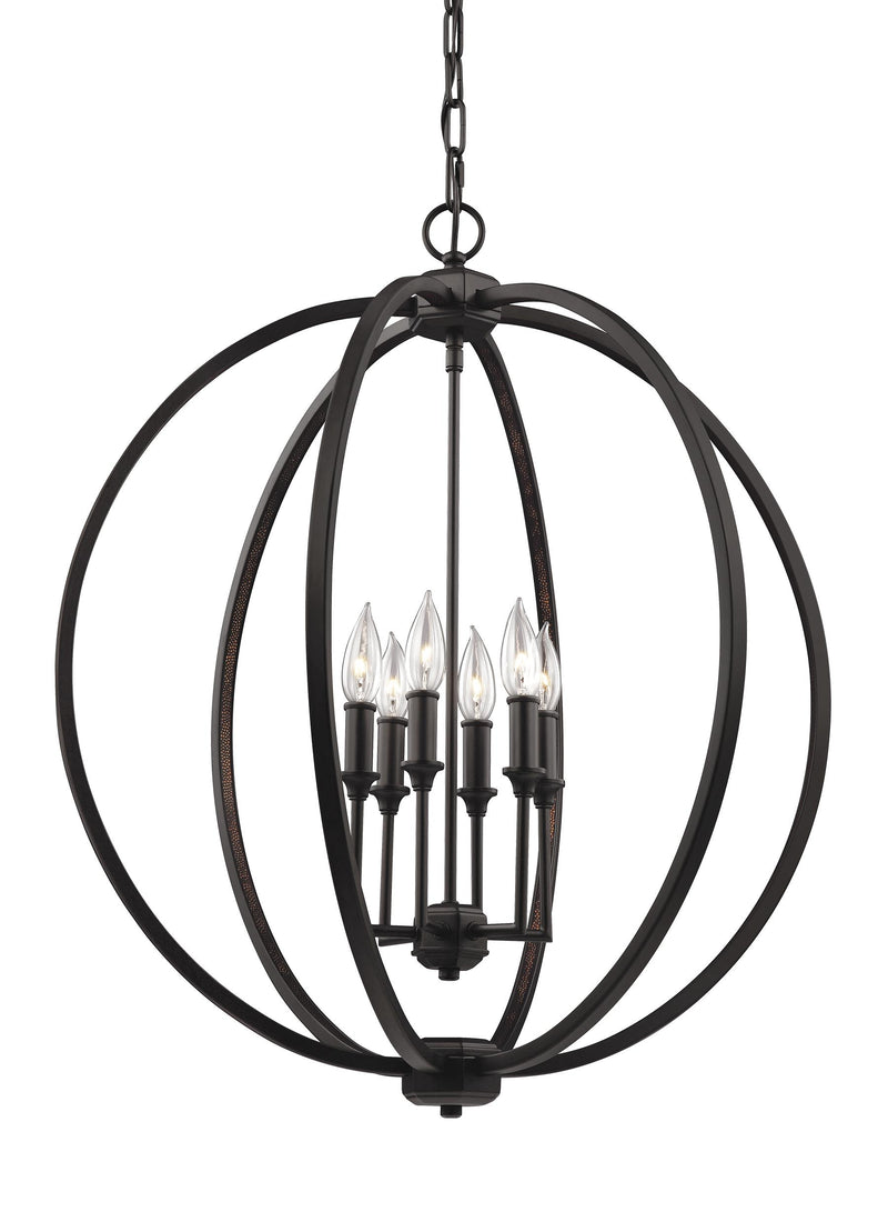 Feiss F3061 Corinne 6-lt Globe Large Pendant