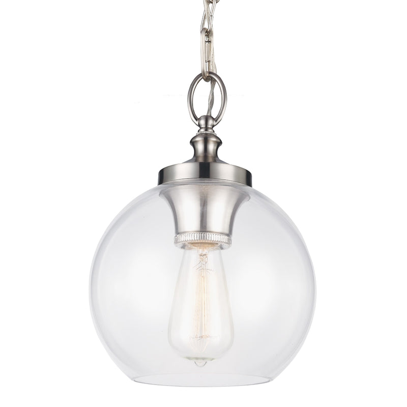 Feiss P1308 Tabby 8" Wide Mini Pendant with Clear Glass