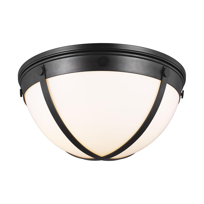 Generation TF1012 Logan 2-lt 17" Flush Mount with Milk Glass
