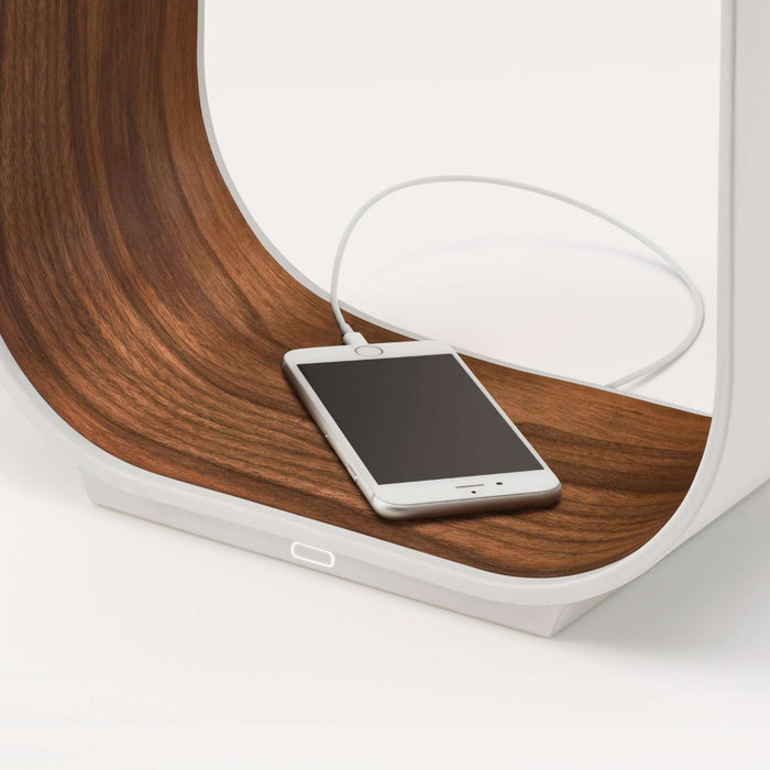 Contour Table Lamp White White Oak Large