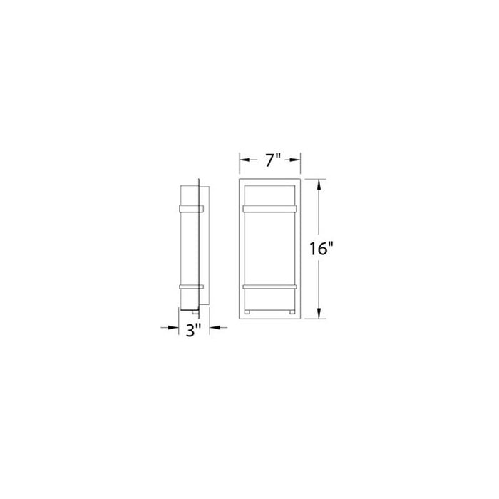 Modern Forms WS-W1616 Phantom 1-lt 16" Tall LED Outdoor Wall Light