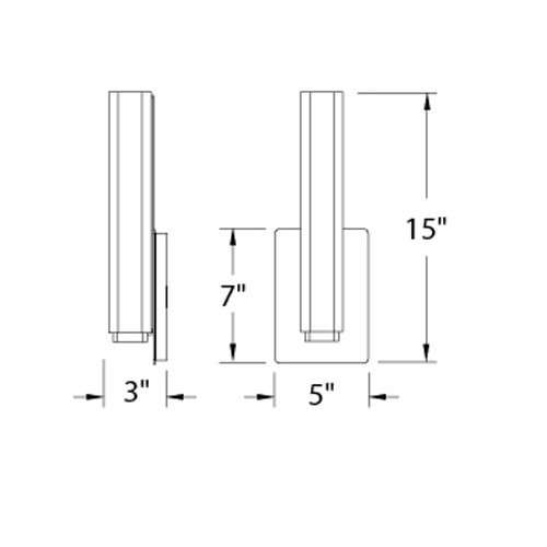 Modern Forms WS-3115 Vogue 1-lt 15" Tall LED Bath Light