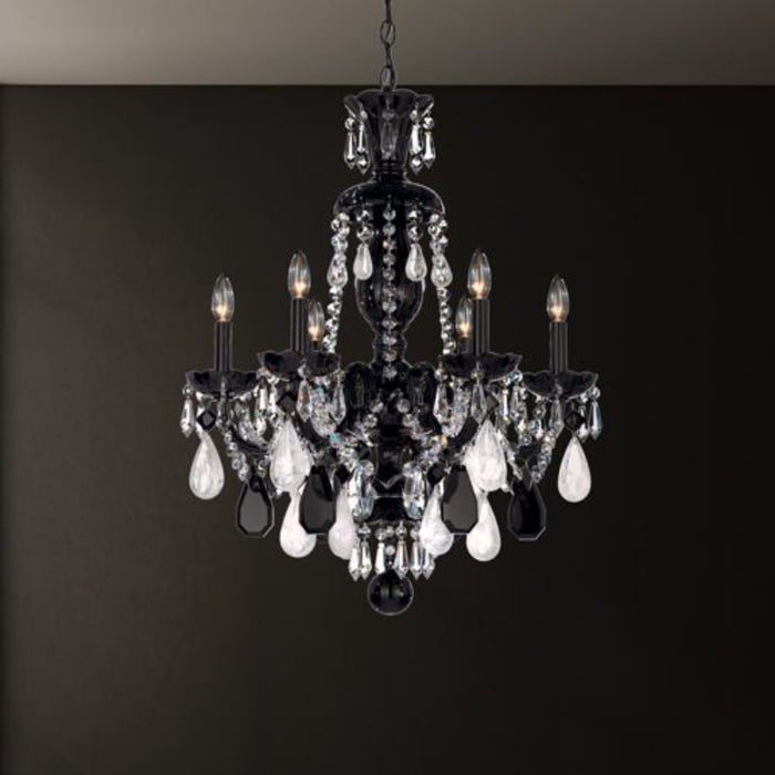 Schonbek 5535 Hamilton Rock Crystal 6-lt 22" Chandelier