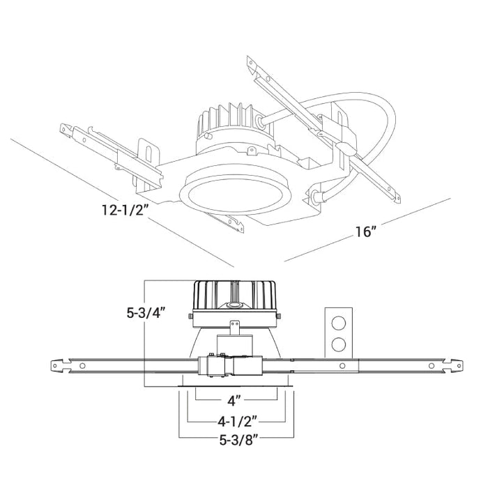 Elite HH4-LED-2000L 4" Architectural High Lumen LED Flanged Downlight - 2000 Lumen, 120V