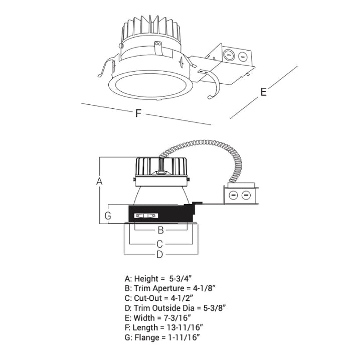 Elite HHR4-LED 4" LED Architectural High Lumen Remodel Downlight Housing - 1200 Lumen, 120V