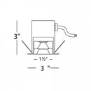 WAC HR-LED271R 1" LEDme Square Miniature Recessed Open Reflector Spot Light