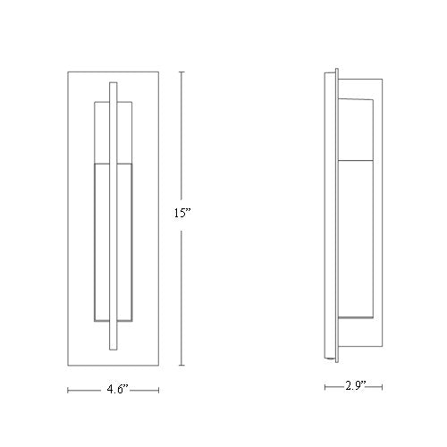 Hubbardton Forge 306401 Axis Small 1-lt 15" Tall Outdoor Wall Sconce