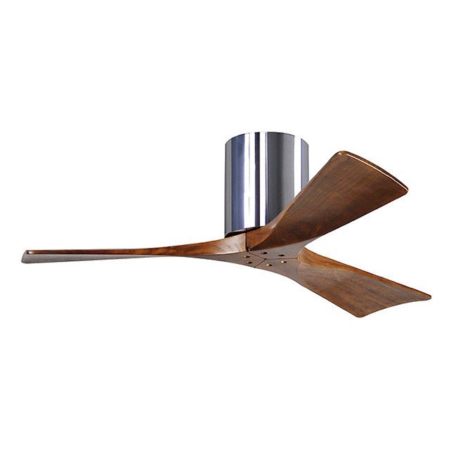 Matthews Fan IR3H Irene-3H 42" Hugger Ceiling Fan - Polished Chrome/Walnut