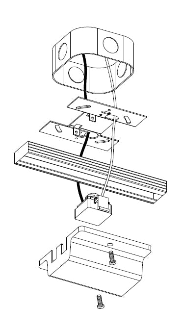 WAC L Track Single Circuit Floating Canopy Connector