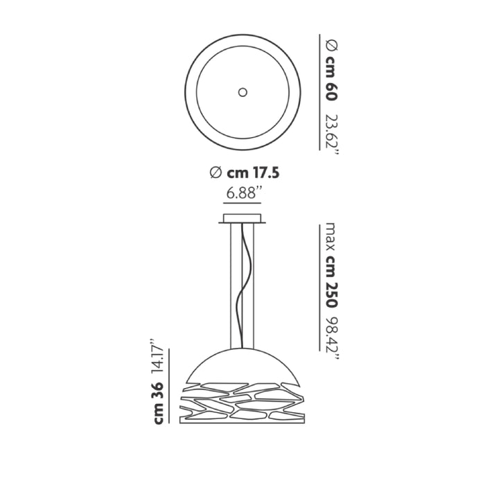 Studio Italia Design 14127 Kelly 3-lt 24" Dome Pendant