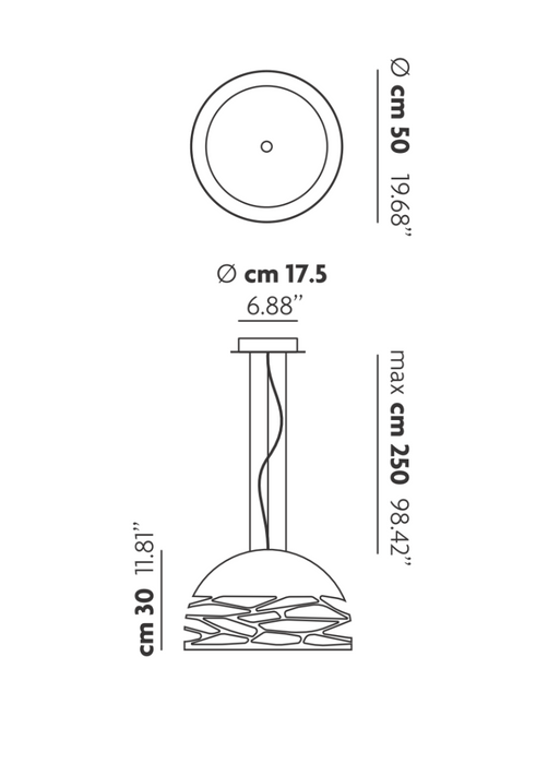 Studio Italia Design 14126 Kelly 3-lt 20" Dome Pendant