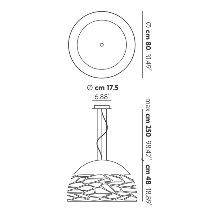 Studio Italia Design 14128 Kelly 3-lt 31" Dome Pendant