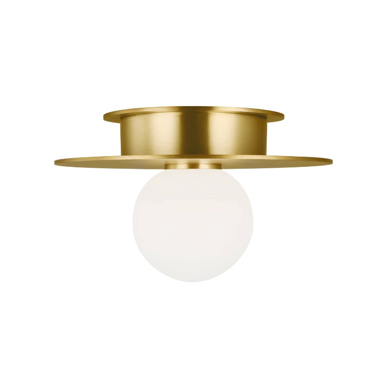 Visual Comfort KF1001 Nodes 1-lt 8" Flush Mount - Burnished Brass
