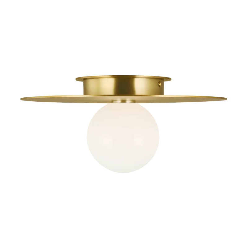Visual Comfort KF1011 Nodes 1-lt 14" Flush Mount - Burnished Brass