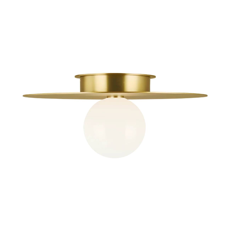 Visual Comfort KF1021 Nodes 1-lt 18" Flush Mount - Burnished Brass