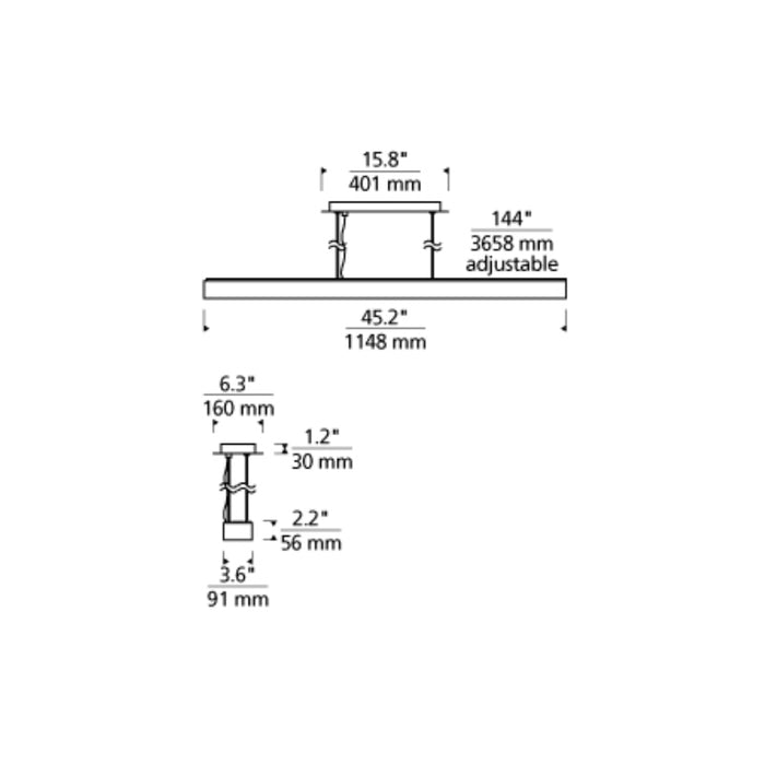 Tech 700LSKNOX Knox 45" LED Linear Suspension