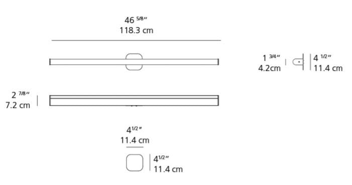 Artemide Ledbar 48 Square LED Wall/Ceiling Light