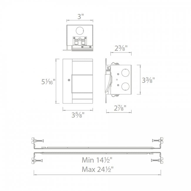 WAC LED-T Asymmetrical Recessed Channel -  Power Feed