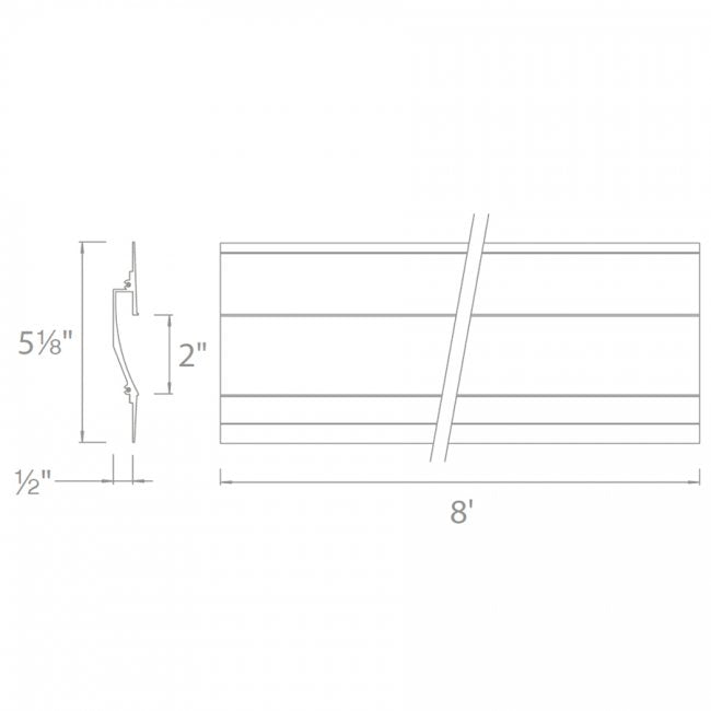 WAC LED-T 8-ft Asymmetrical Recessed Channel - Linear Channel