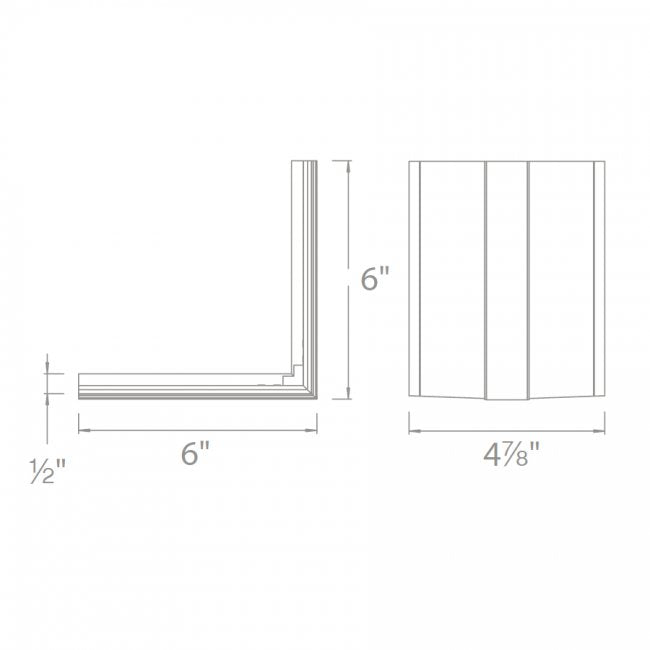 WAC LED-T Symmetrical Recessed Linear Channel -Perpendicular Corner