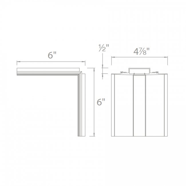WAC LED-T Symmetrical Recessed Linear Channel -Outside Corner
