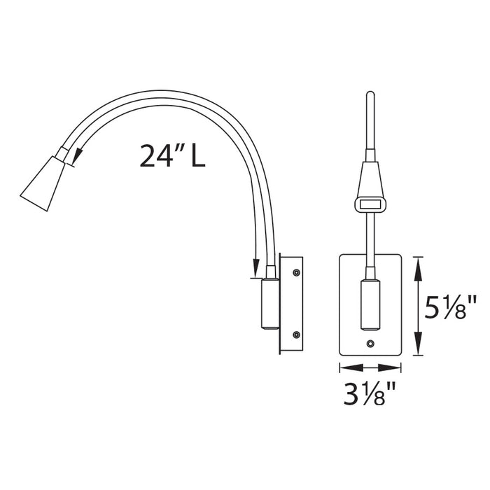 WAC BL-1630 Stretch LED Swing Arm Wall Light