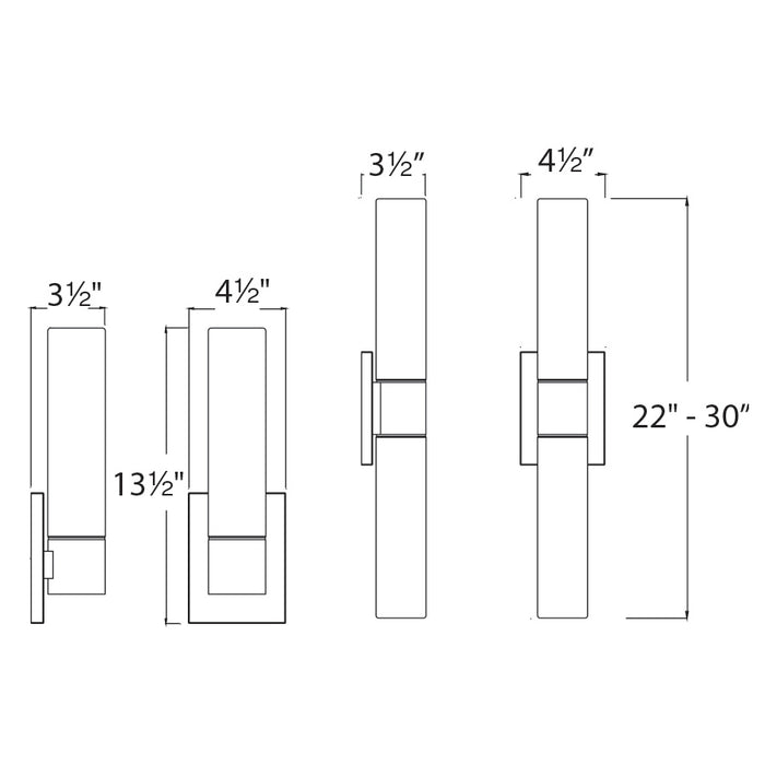 dweLED WS-7230 Elementum 30" LED Bathroom Sconce