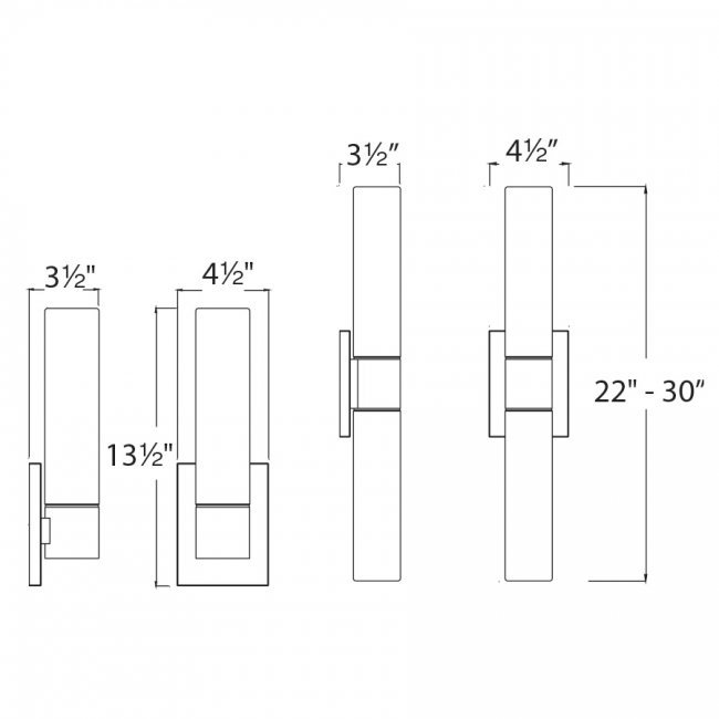 dweLED WS-7213 Elementum 13" Tall LED Bathroom Sconce