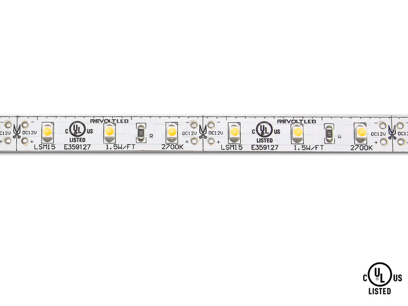 Core LSM-15 Flux 1-ft Indoor LED Tape Light Section - 1.5W/FT, 12V