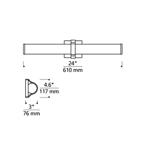 Tech 700BCLYK24 Lynk 1-lt 24" LED Bath Light