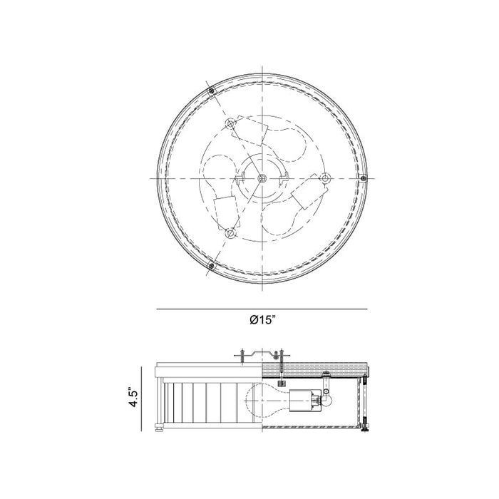 Matteo M14903 Caisse Claire 3-lt 15" Flush Mount