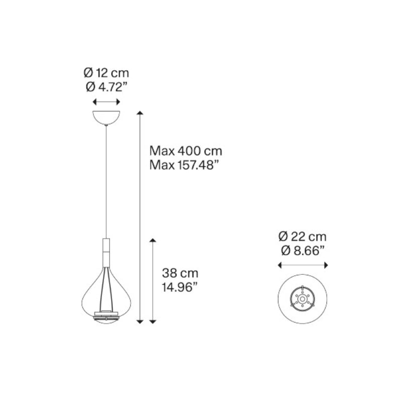 Studio Italia Design 14822 Sky-Fall 2-lt 9" LED Pendant