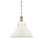Hudson Valley MDS352 Painted No. 2 1-lt 16" Pendant - Aged Brass/Off White