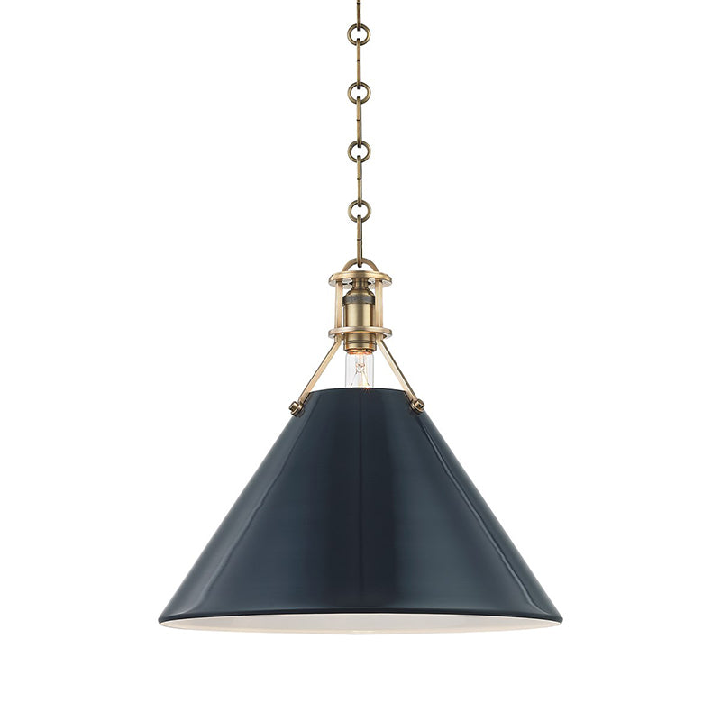 Hudson Valley MDS352 Painted No. 2 1-lt 16" Pendant - Aged Brass/Darkest Blue