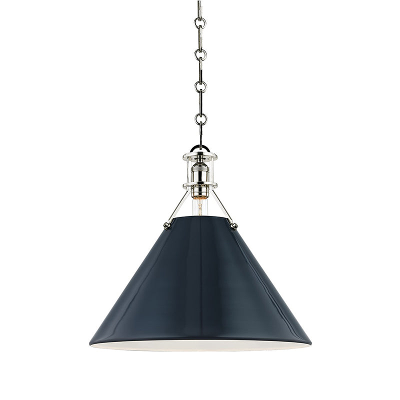 Hudson Valley MDS352 Painted No. 2 1-lt 16" Pendant - Polished Nickel/Darkest Blue
