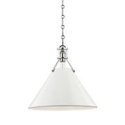 Hudson Valley MDS352 Painted No. 2 1-lt 16" Pendant - Polished Nickel/Off White