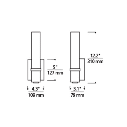 Tech 700BCMLN13 Milan 1-lt 13" Tall LED Bath Light