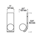 Tech 700WSMINA Mina 1-lt 14" Tall LED Wall Sconce