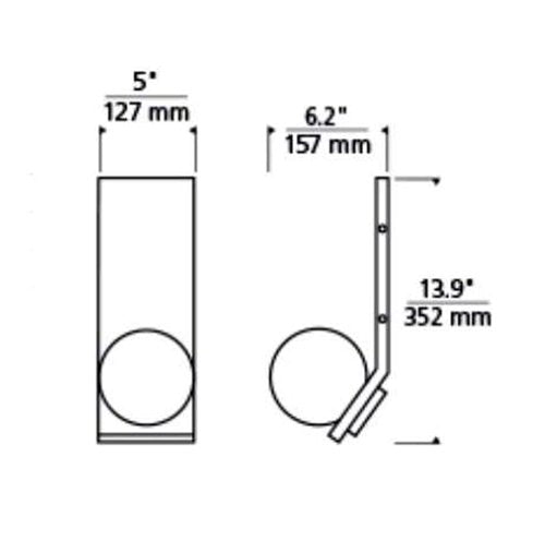 Tech 700WSMINA Mina 1-lt 14" Tall LED Wall Sconce