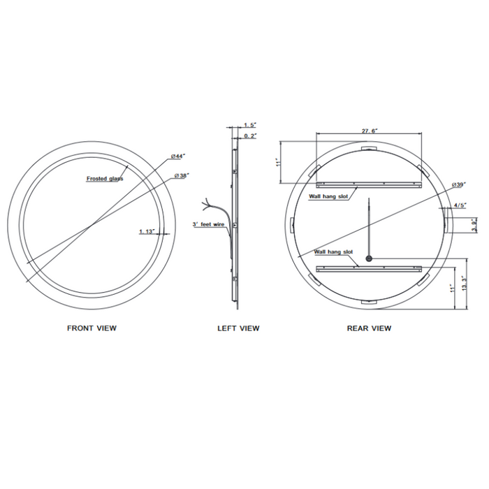 Paris Mirror Harmony Round 44 x 44 Round LED Illuminated Mirror