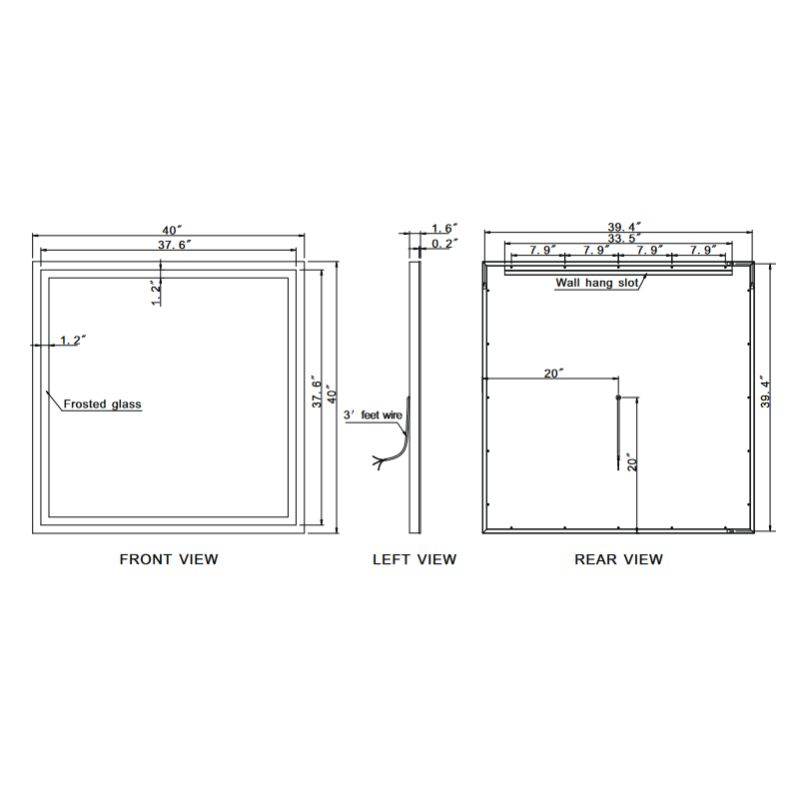 Paris Mirror Harmony 40 x 40 Square LED Illuminated Mirror, RGBW